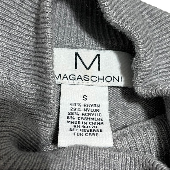 Magaschoni Grey Dolman Sleeves Lightweight Pullover Turtle Neck Sweater … - Picture 5 of 6
